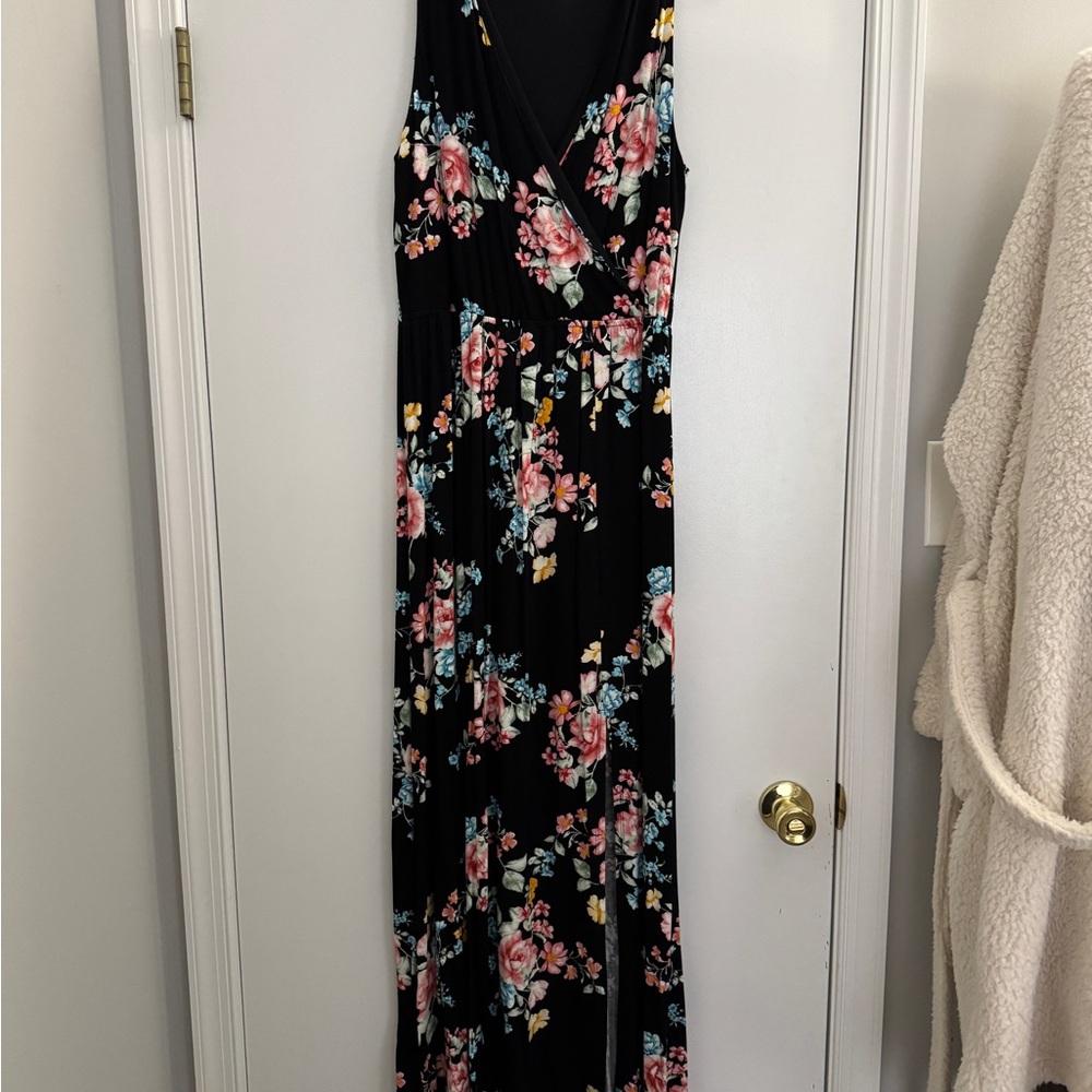 Floral Black Maxi Dress